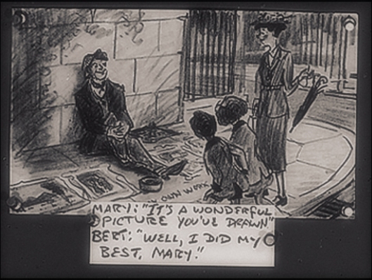 Bert the Screever - MARY POPPINS Storyboard 1963.