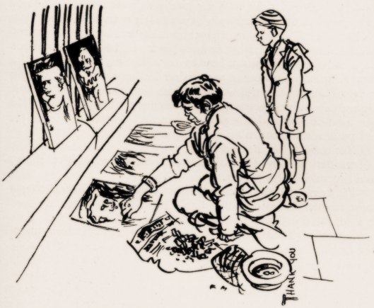 Pavement Artist illustration by Francis Marshall 1951.